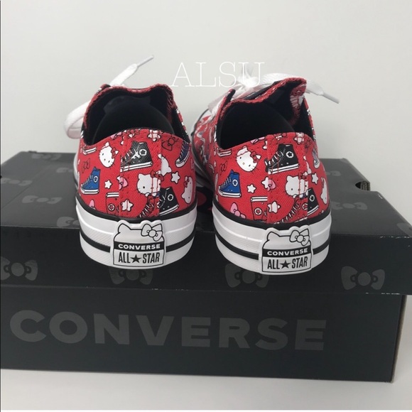 Converse&Hello Kitty Ctas OX 14F Fiery Red Kid’s - Picture 5 of 8